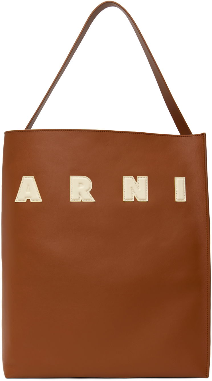 Tote bag Marni Museo Tote Bag Smeđa | SHMQ0070U0 P6483