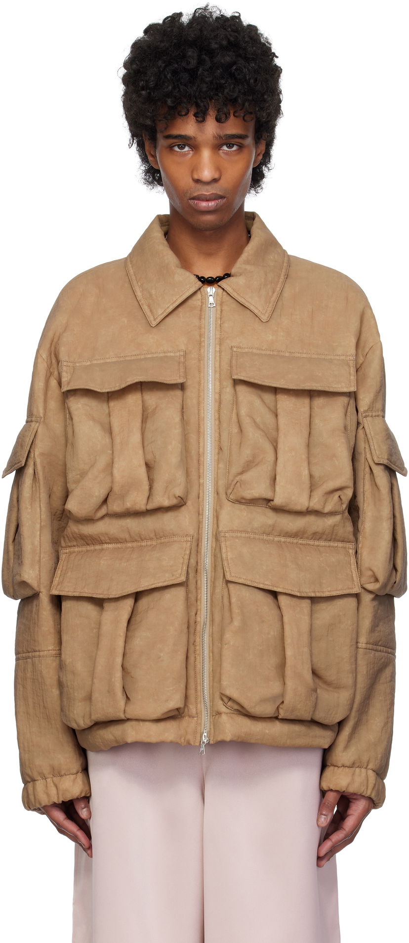 Pernata jakna Dries Van Noten Dries Van Noten Taffeta Multi-Pocket Jacket Smeđa | 251-020526-1329