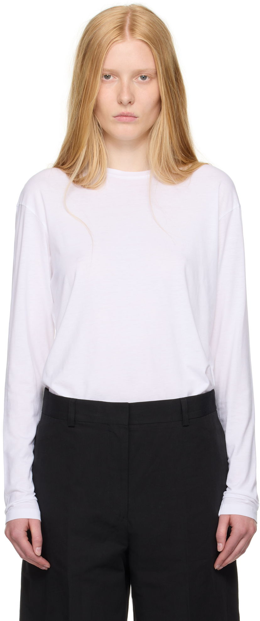 Majica kratkih rukava TOTEME TOTEME Classic Long Sleeve T-Shirt Bijela | 253-WRT0588-FB0419