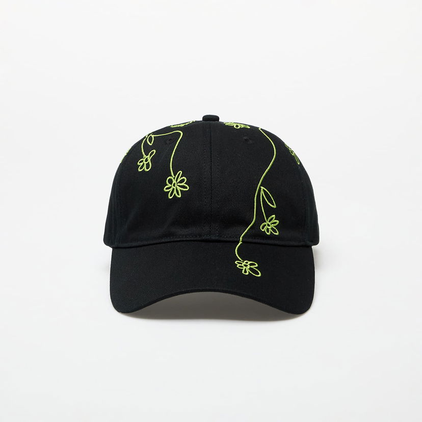 Kapa Footshop Black Baseball Cap with Flower Embroidery Crna | FTSHP_397
