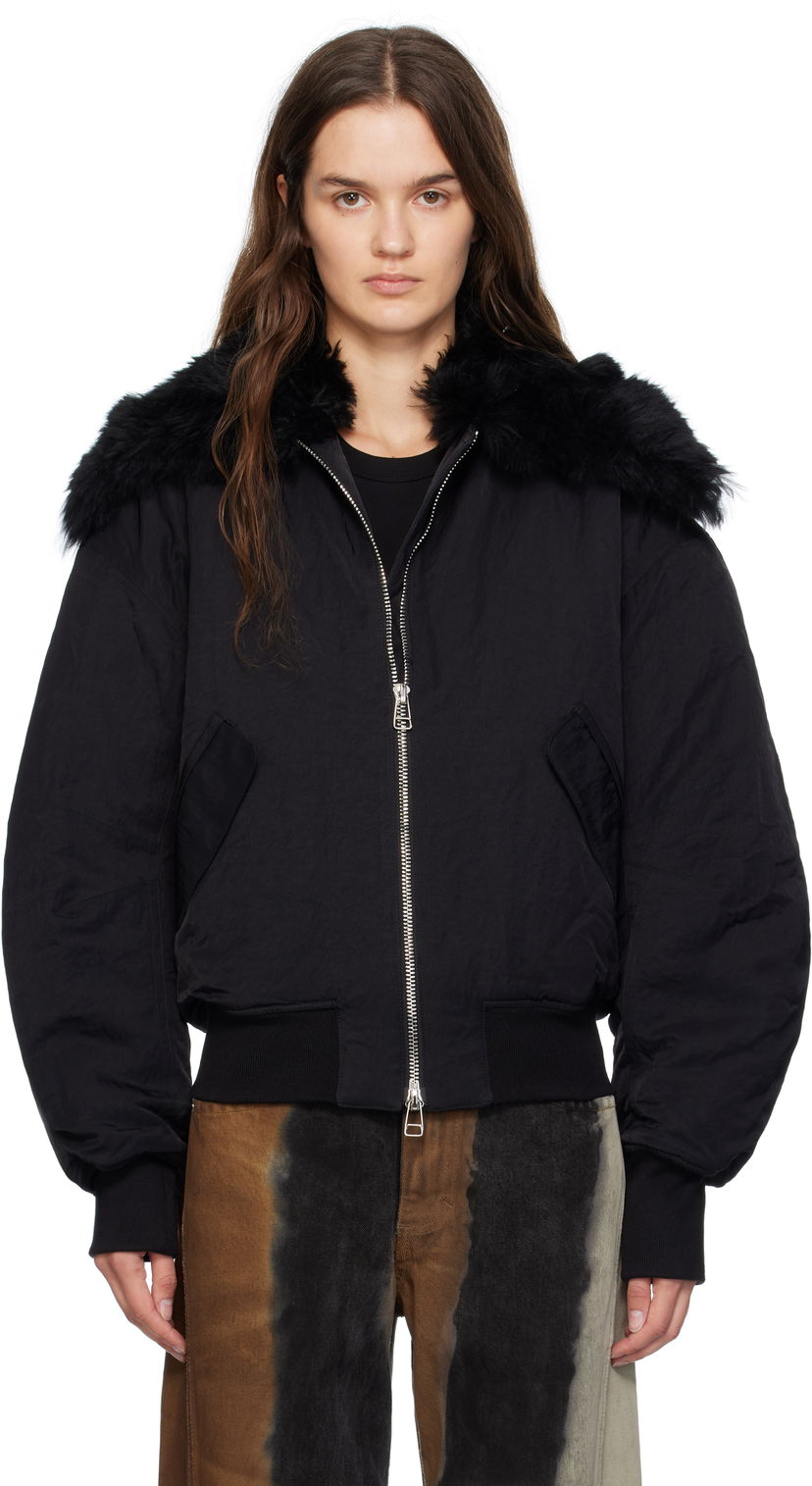 Bomber jakna Eckhaus Latta Eckhaus Latta Zip Bomber Jacket Crna | 1411-EL-PF25-A -