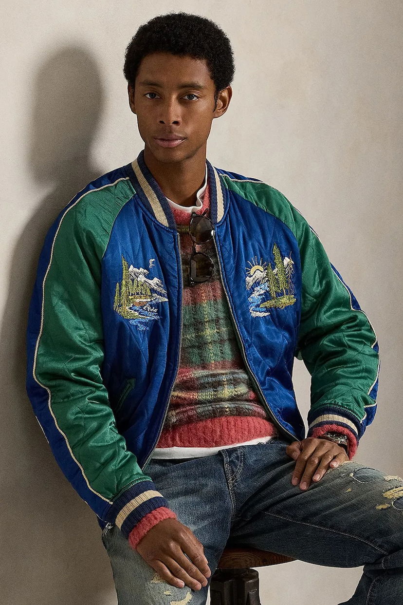 Bomber jakna Polo by Ralph Lauren Bomber Jacket TAKIHYO SATIN.SVNR with Embroidered Scenic Details Višebojno | 710977856001