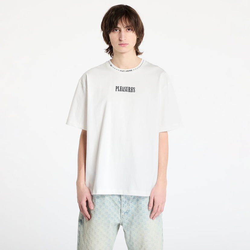 Majica kratkih rukava Pleasures PLEASURES Cut Here Heavyweight T-Shirt Bijela | P25SP027 WHITE