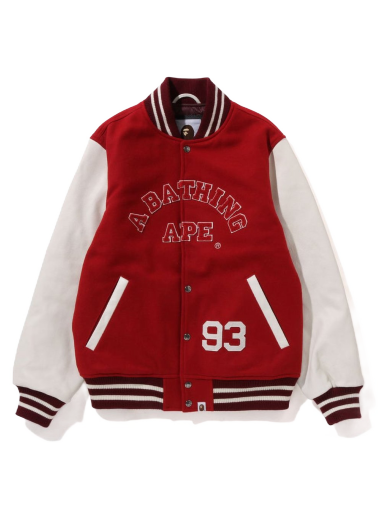 Jakna BAPE Giant Ape Head Varsity Jacket Tamnocrvena | 1I80-141-013