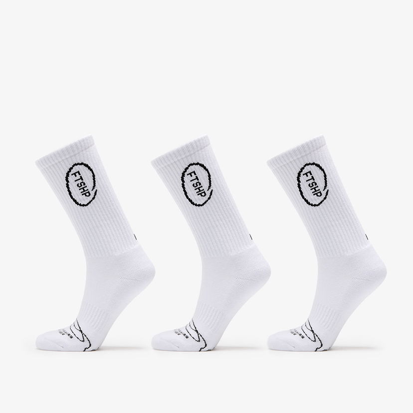 Čarape Footshop High Crew Socks 3-Pack White Bijela | FTSHP_367