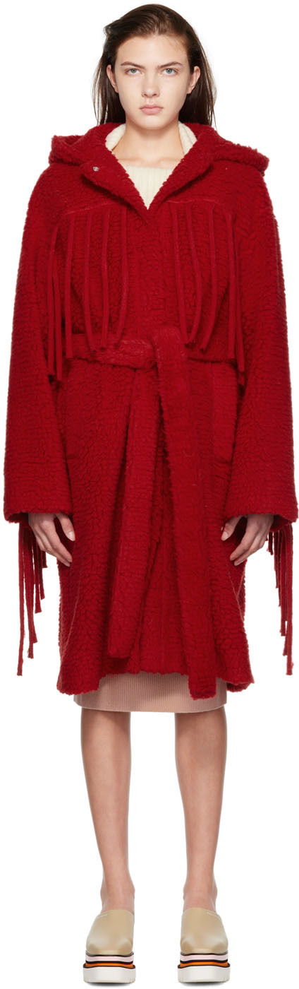Kaputi Stella McCartney Stella McCartney Women's Hooded Teddy Coat Crvena | 6800063AU606