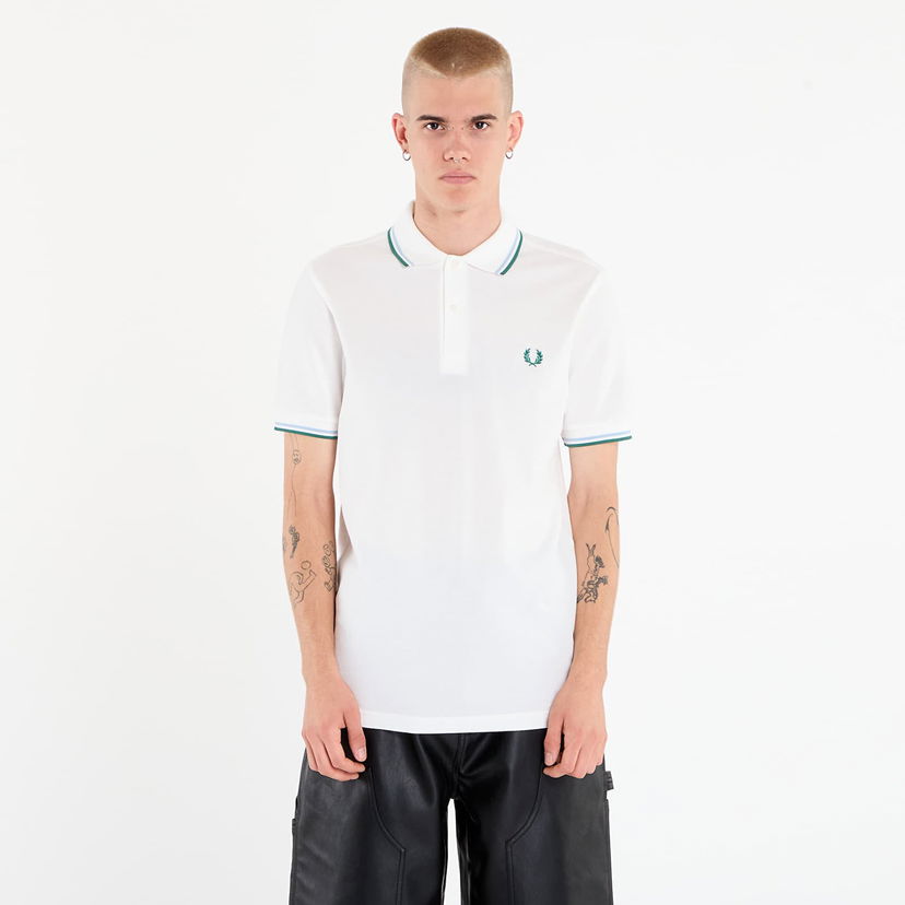Polo majica Fred Perry Twin Tipped Shirt Bijela | M3600 Z52