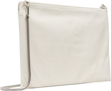 Torba za rame Rick Owens Concordians Leather Pouch with Silver-tone Chain Strap Bijela | RR02E1417 LBHH, 2