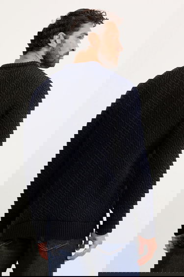 Džemper Barbour Barbour Cable Knit Sweater Tamnoplava | MKN1679, 2