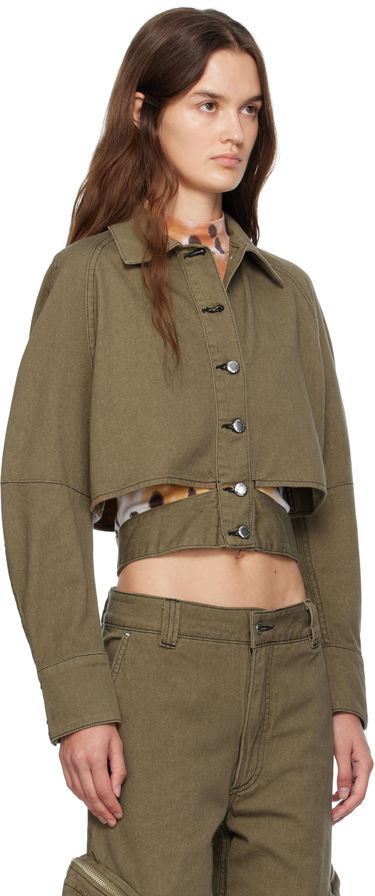 Jakna Eckhaus Latta Eckhaus Latta Ellipse Cropped Denim Jacket Zelena | 1121A-EL-PF25-E -, 1