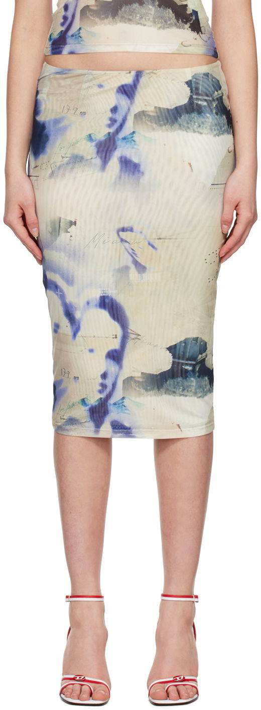 Suknja Miaou Miaou Verona Printed Midi Skirt Bež | 4027PM2COR