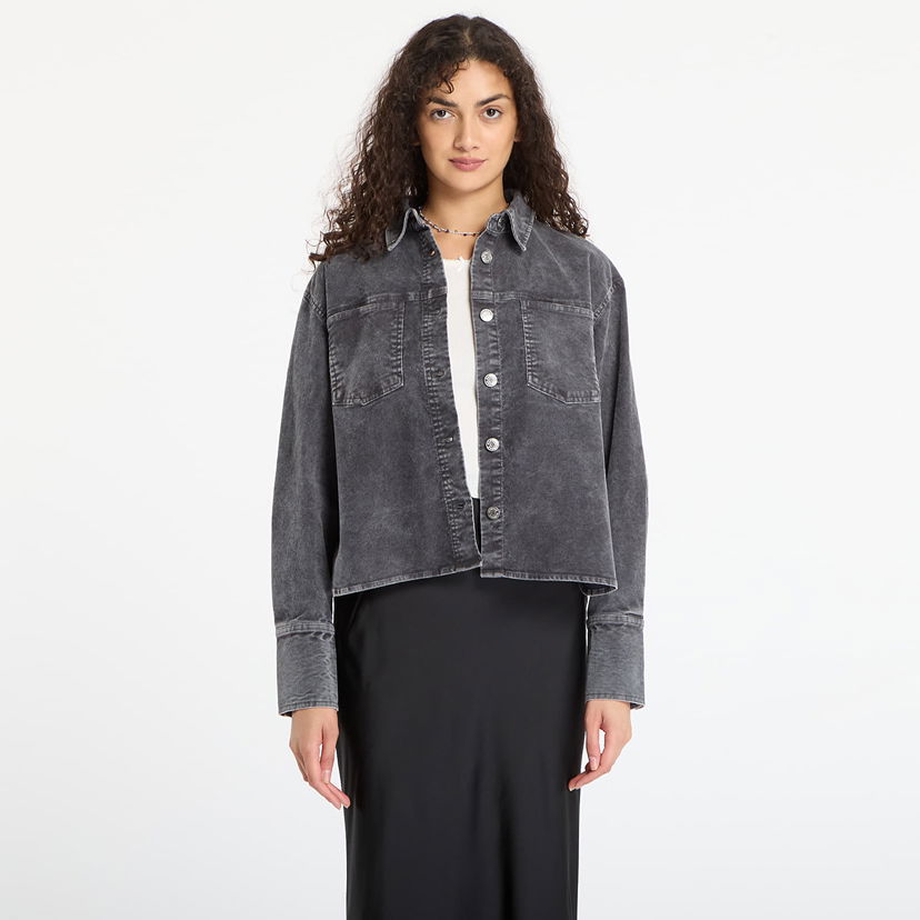 Jakna Samsoe Samsoe Sasofie Patch Pocket Corduroy Shirt Jacket Siva | F25300122_190201TPX