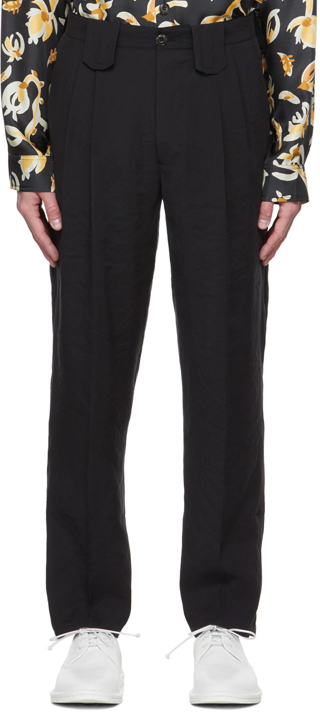 Hlače Nanushka Black Relaxed Fit Dress Pants Crna | NM22PFPA00999