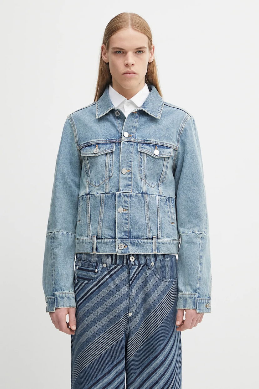 Jakna VETEMENTS VETEMENTS Cut-Up Fitted Denim Jacket Plava | UH76DJ660LB3