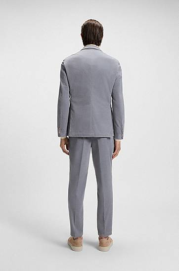 Jakna BOSS Slim-fit Stretch-Cotton Corduroy Blazer Siva | 50551597, 1