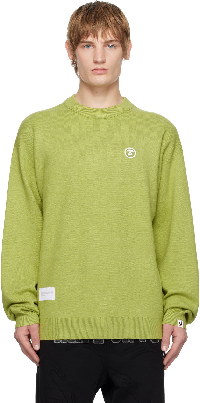 Džemper AAPE by A Bathing Ape AAPE by A Bathing Ape AAPE NOW Knit Sweater Zelena | AAPKNMB333XXNGRL