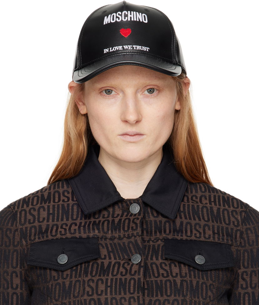 Kapa Moschino 'In Love We Trust' Black Cap Crna | 9203 8080 A1555