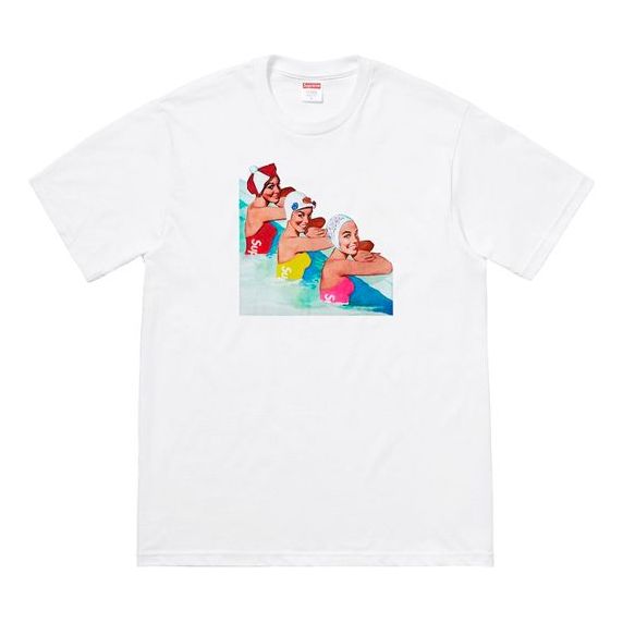 Majica kratkih rukava Supreme Swimmers Print T-Shirt Bijela | SUP-SS18-497
