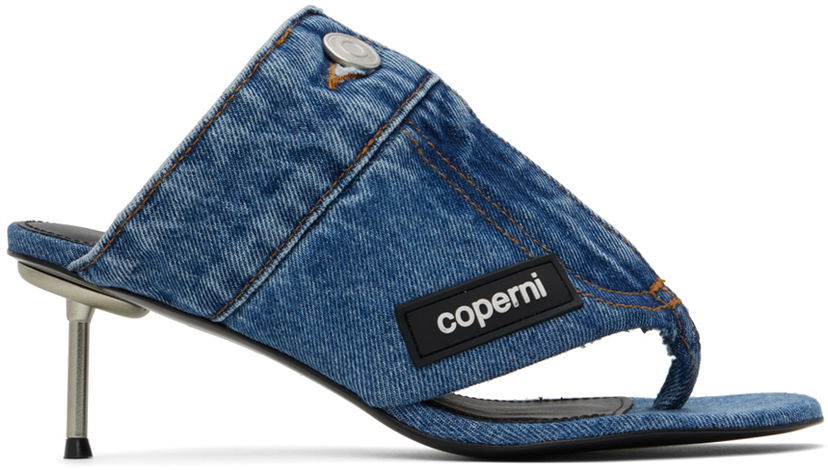 Tenisice i cipele Coperni Open Thong Heeled Sandals Plava | COPSH51202