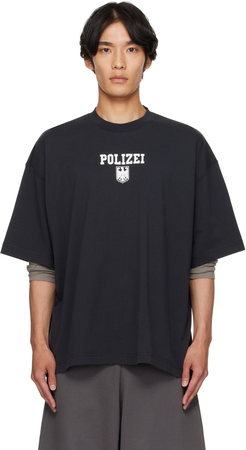 Majica kratkih rukava VETEMENTS Vetements Polizei Regular T-Shirt Crna | UH76TR300B