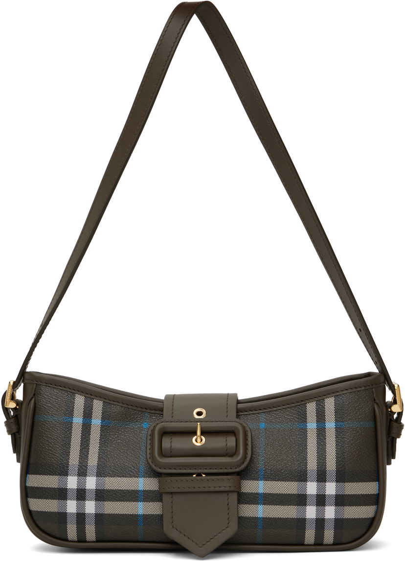 Torba za rame Burberry Burberry Check and Leather Sling Bag Smeđa | 8108527