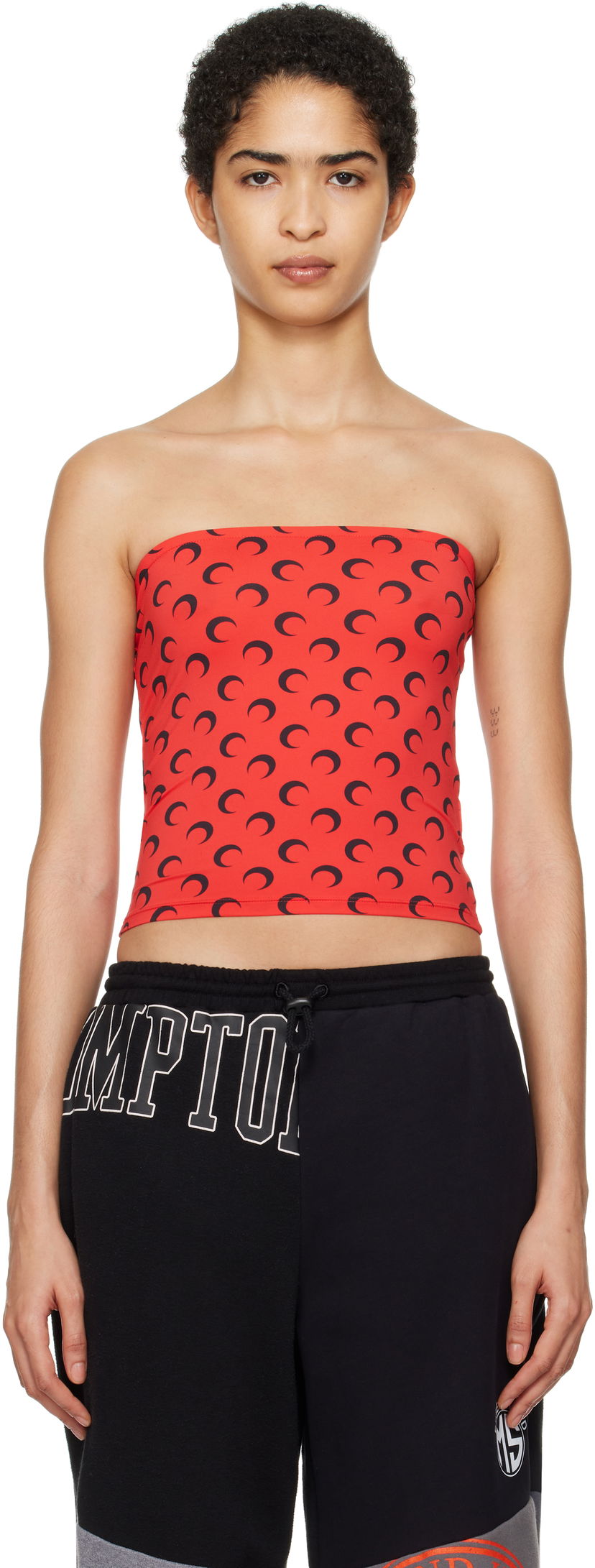 Majica bez rukava Marine Serre Moon Printed Jersey Tank Top Crvena | WTS011A CJER0001