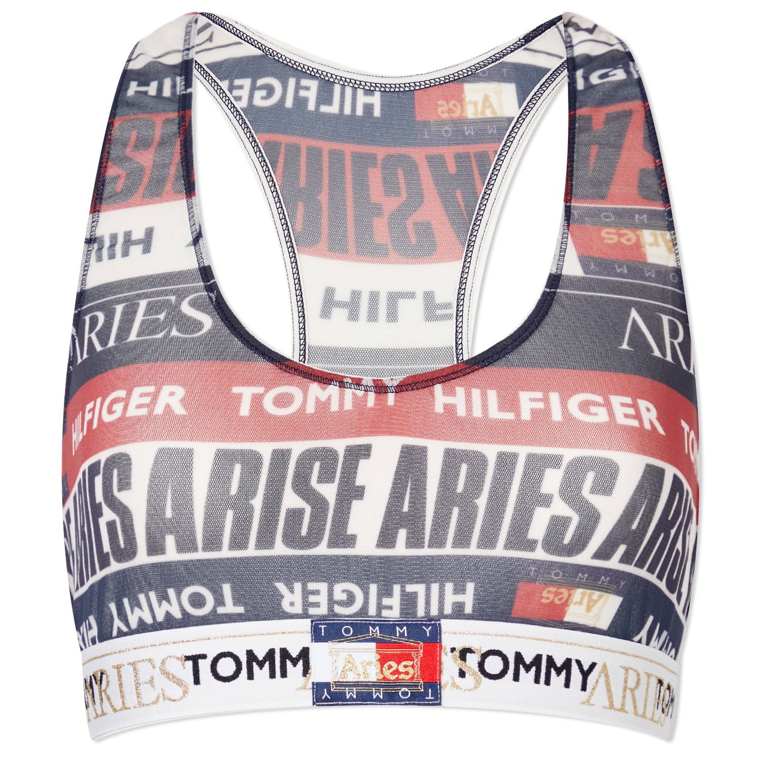 Grudnjak Tommy Hilfiger x Aries Sheer Logo Print Bralette Višebojno | UW0UW046610KC, 0
