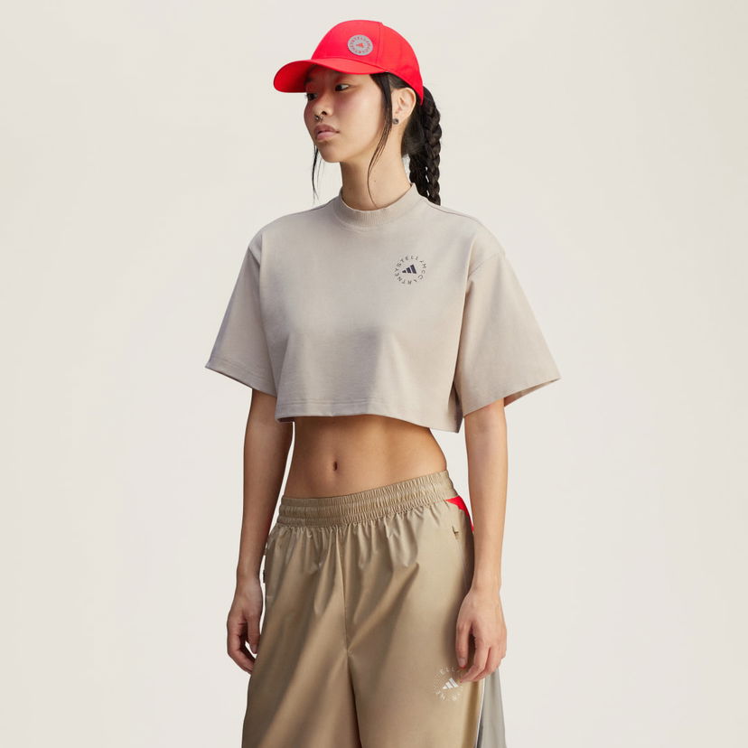 Crop top adidas Performance Stella McCartney x Crop T-Shirt Bež | JG3587