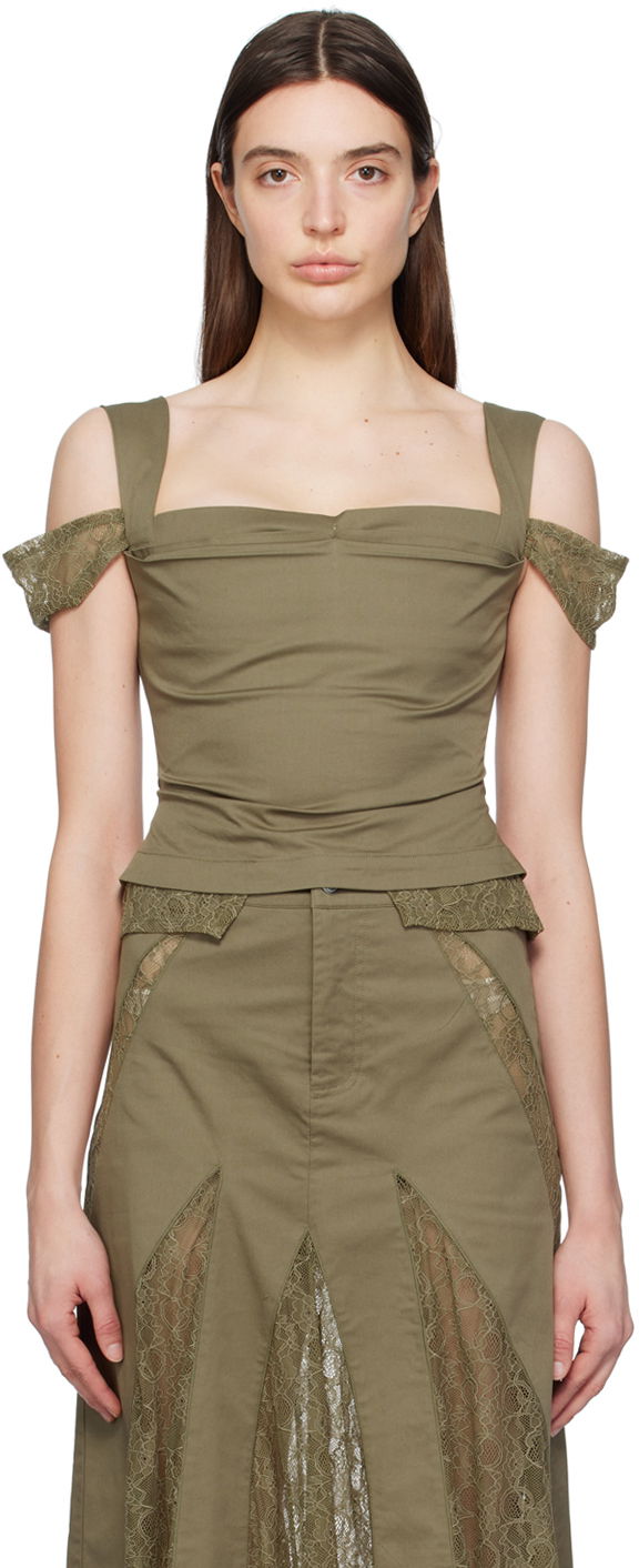 Suknja Miaou Miaou Renata Lace-Trim Tank Top Zelena | 7133SPSHUN