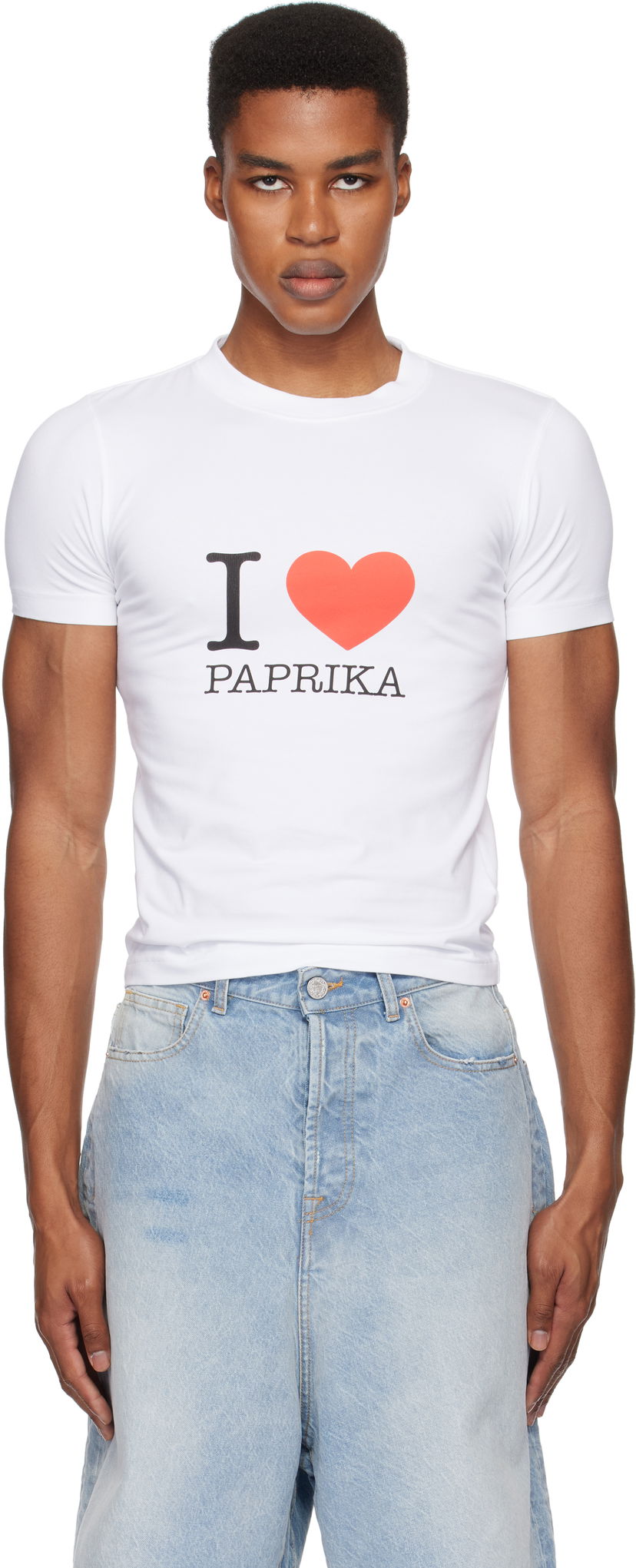 Majica kratkih rukava VETEMENTS 'I Love Paprika' Fitted Tee Bijela | MA66TR640W