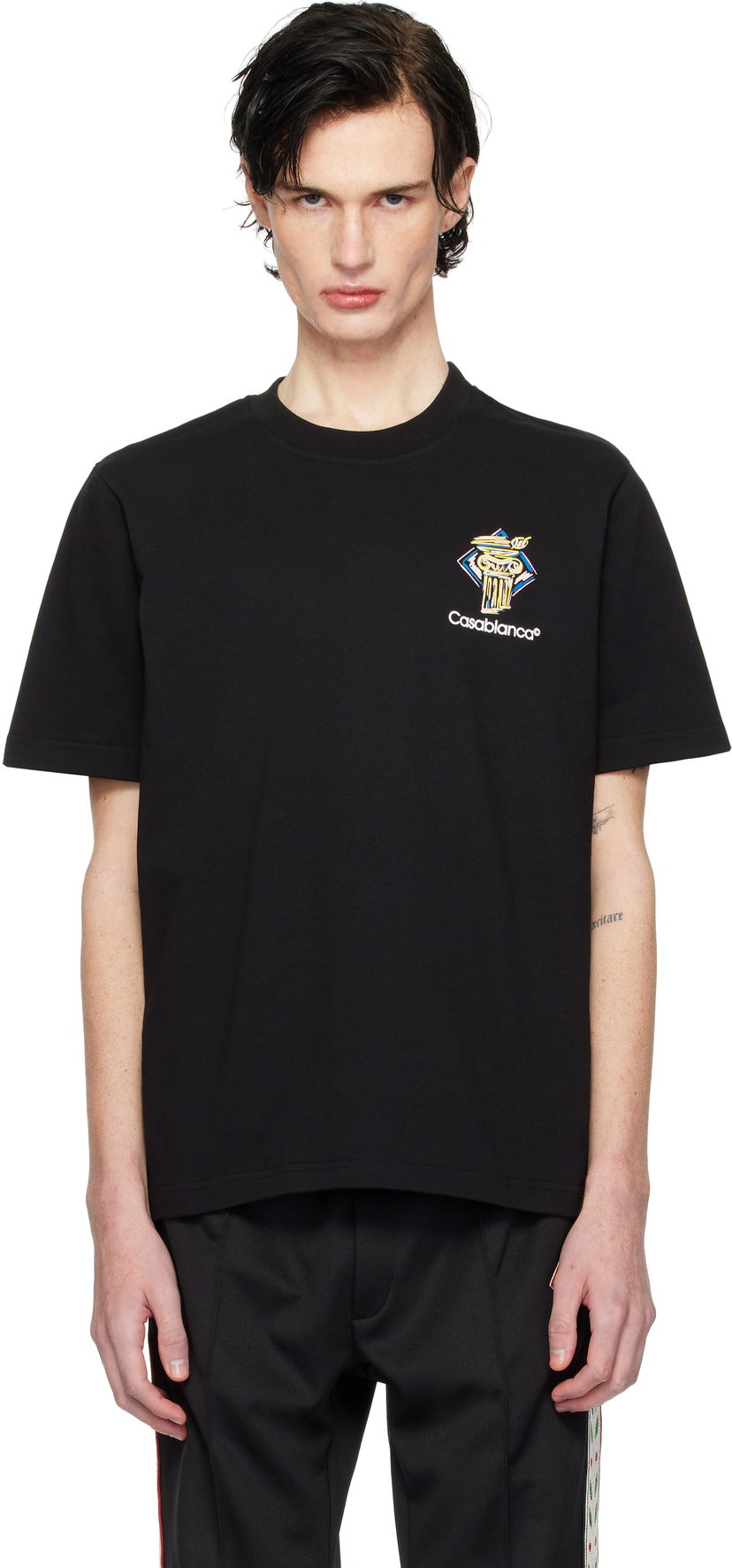 Majica kratkih rukava Casablanca Diamond Column Graphic T-Shirt Crna | MPS25-JTS-001-06