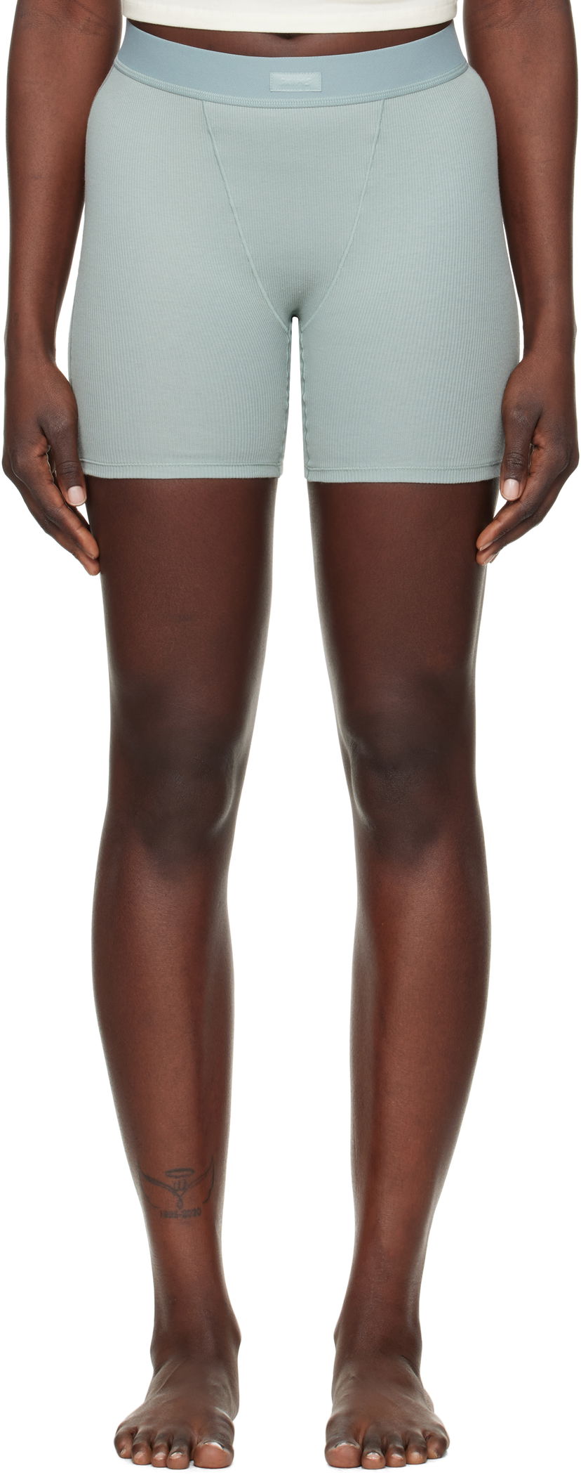 Body SKIMS Ribbed Boxer Shorts Zelena | BO-BOX-5595W