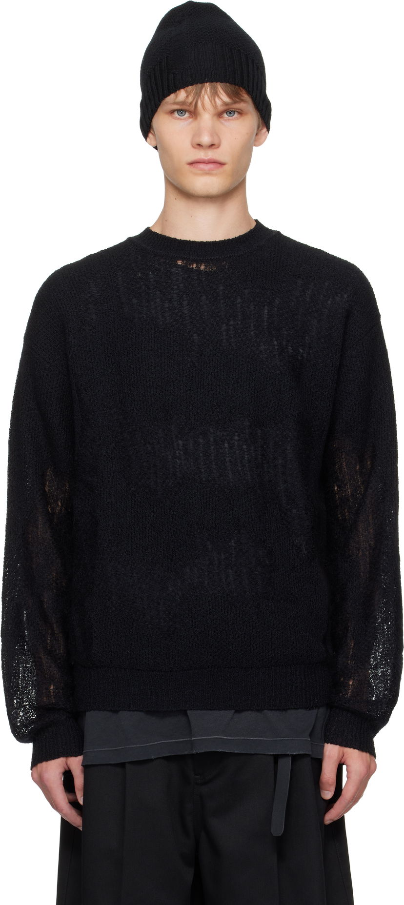 Džemper Ann Demeulemeester Ann Demeulemeester Kamillo Oversize Sweater Crna | B0013187-KN070-099