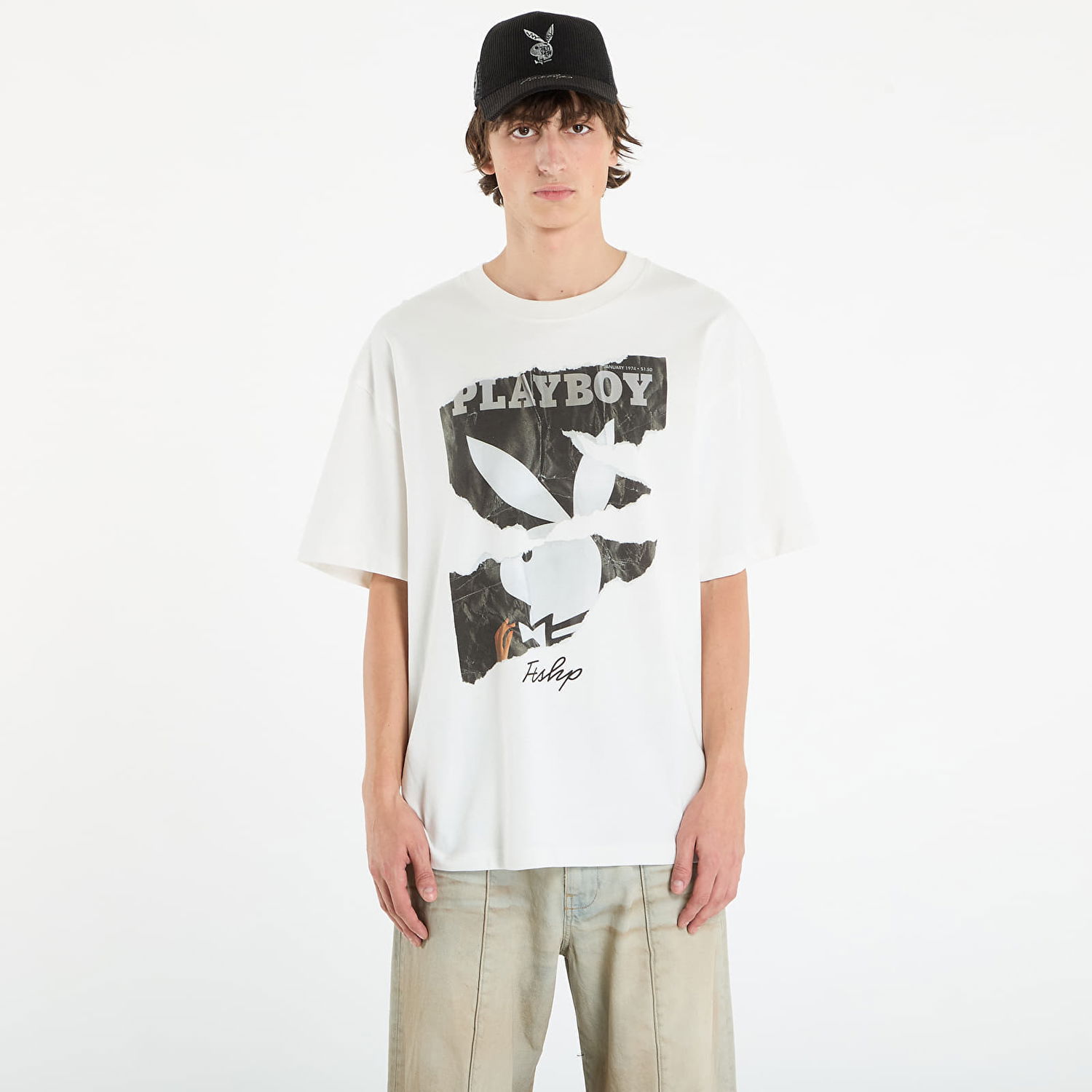 Majica kratkih rukava Footshop Playboy x FTSHP Cover Tee 1974/1 UNISEX Off-White Bijela | FTSHP_521, 0
