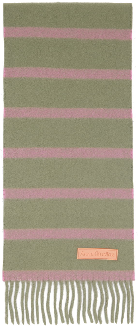 Odjeća Acne Studios Green & Pink Striped Scarf Bež | CA0280-