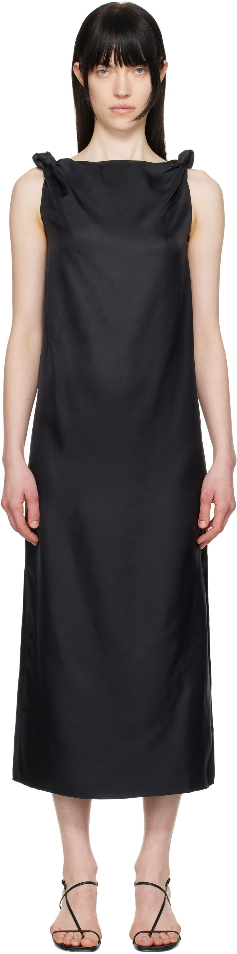Haljina Loulou de Saison Loulou de Saison Moun Midi Dress Crna | MOUN