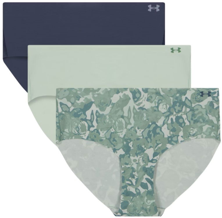 Gaćice Under Armour Under Armour Pure Stretch No-Show Hipster Print Underwear - 3 Pack Zelena | 1383896-348
