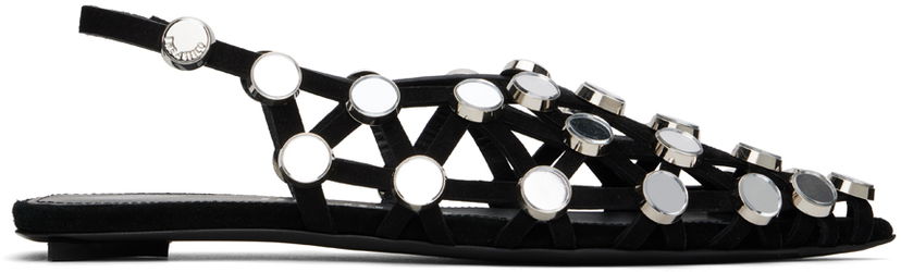 Dodaci The Attico Attico Grid Mirror Ballerina Flats Crna | 246WS801 L007SR