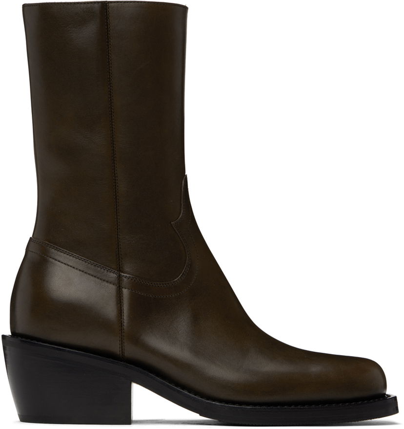 Tenisice i cipele Dries Van Noten Dries Van Noten Mid-Calf Leather Boots Smeđa | MS242-753