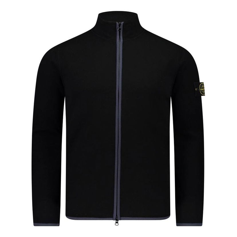 Džemper Stone Island Logo Patch Zipped Jumper Crna | 7915503A1-V0029