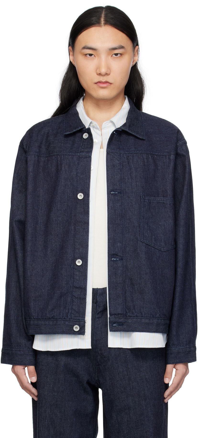Jakna NANAMICA Nanamica Short Denim Jacket Plava | S25SA081U