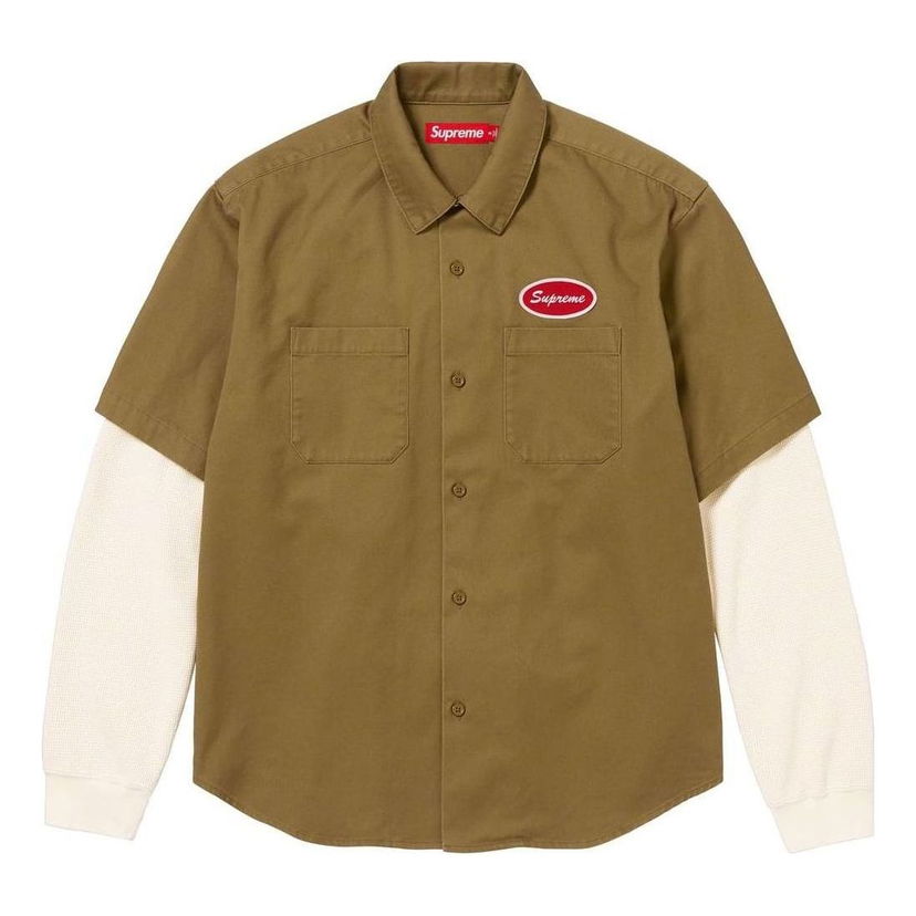 Košulja Supreme Thermal Sleeve Work Shirt Smeđa | SUP-FW23-121