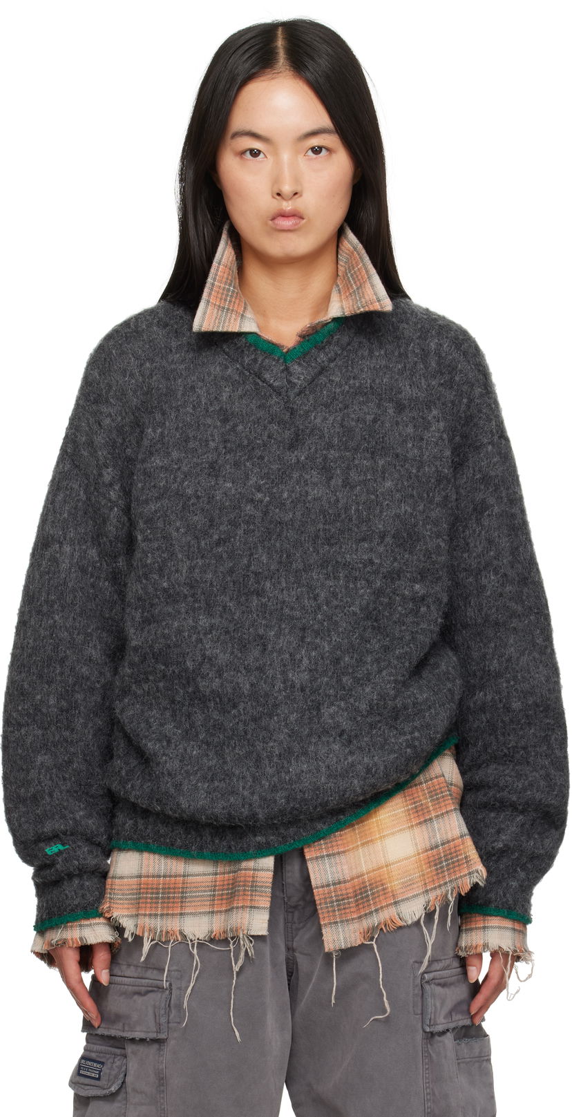 Džemper ERL Overwashed Pilling Sweater Siva | ERL09N005