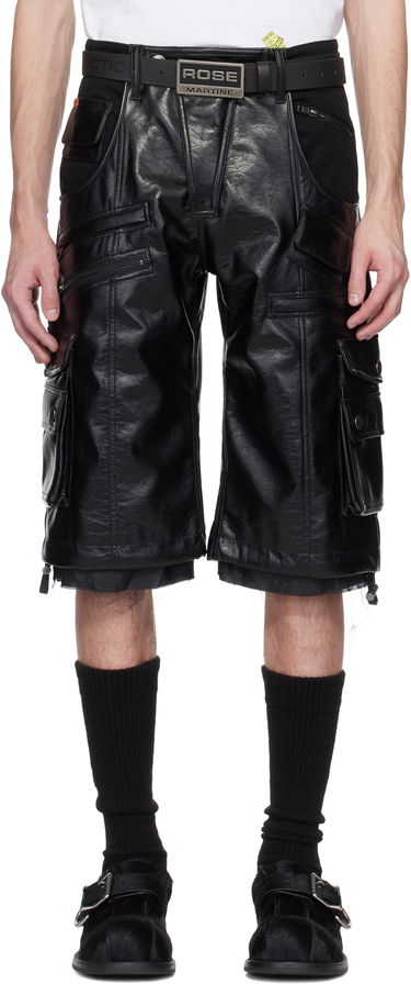 Kratke hlače Martine Rose Martine Rose Faux-Leather Utility Shorts Crna | 540LP02001, 0