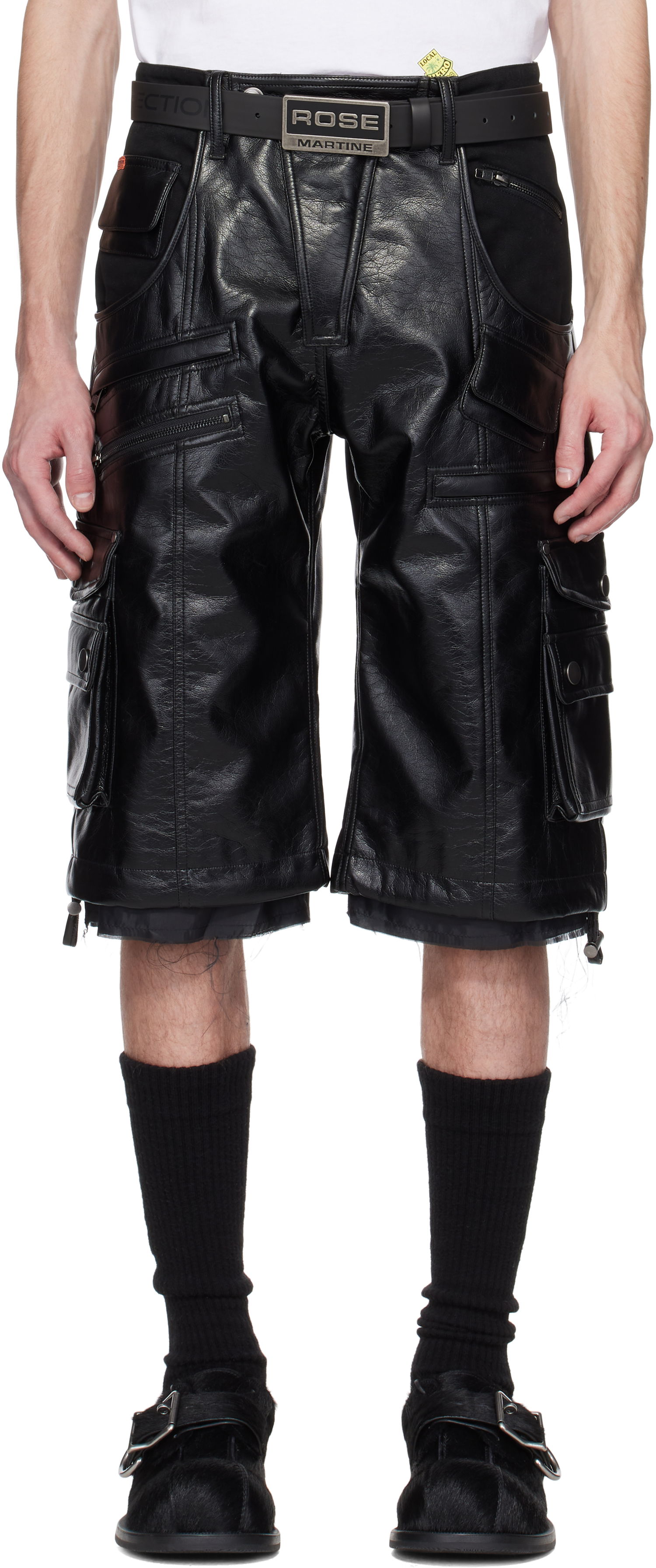 Kratke hlače Martine Rose Martine Rose Faux-Leather Utility Shorts Crna | 540LP02001, 0