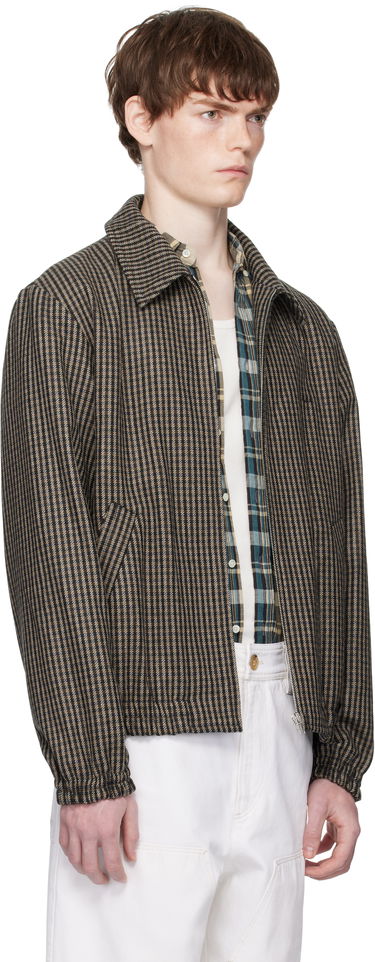 Jakna A.P.C. A.P.C. Gilbert Houndstooth Zip Jacket Smeđa | WOASP-M32018, 1