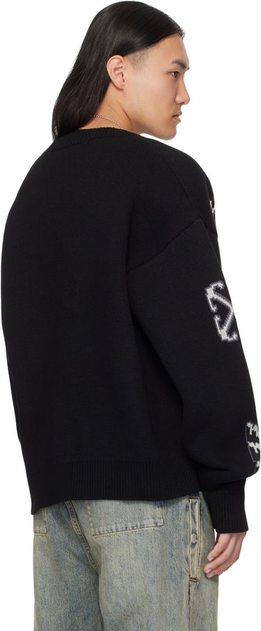 Džemper Off-White Off-White Varsity Knit Cardigan Crna | OMHB019C99KNI0031010, 2