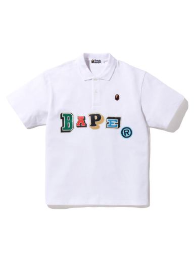 Polo majica BAPE Multi Fonts Relaxed Fit Polo Tee Bijela | 1I30-112-001