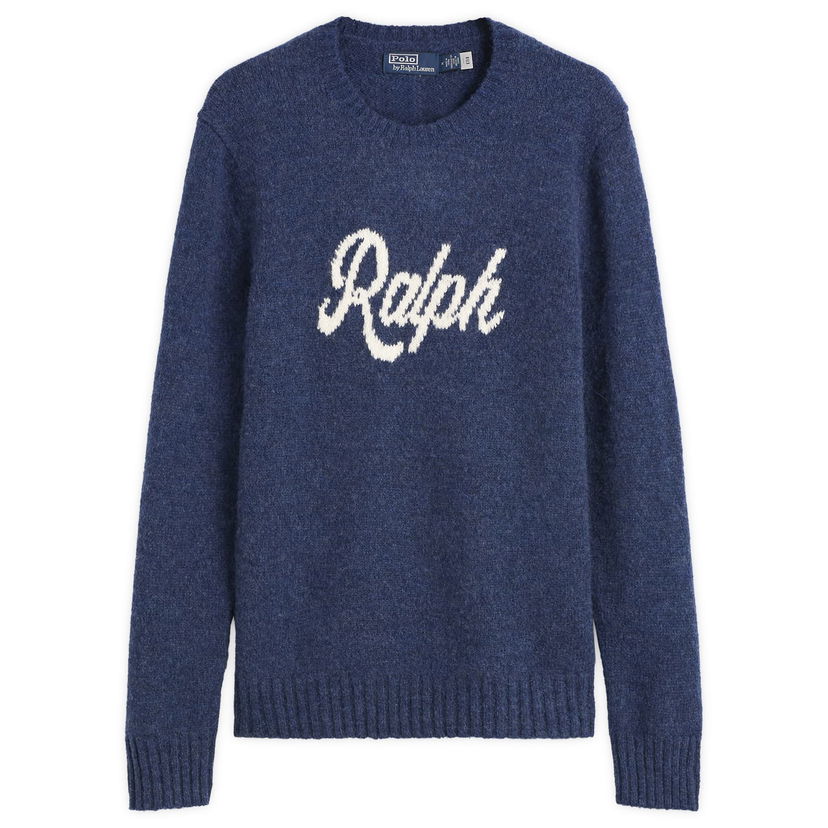 Džemper Polo by Ralph Lauren Authentic Cursive Ralph Logo Knit Jumper Plava | 710979098001-BLU