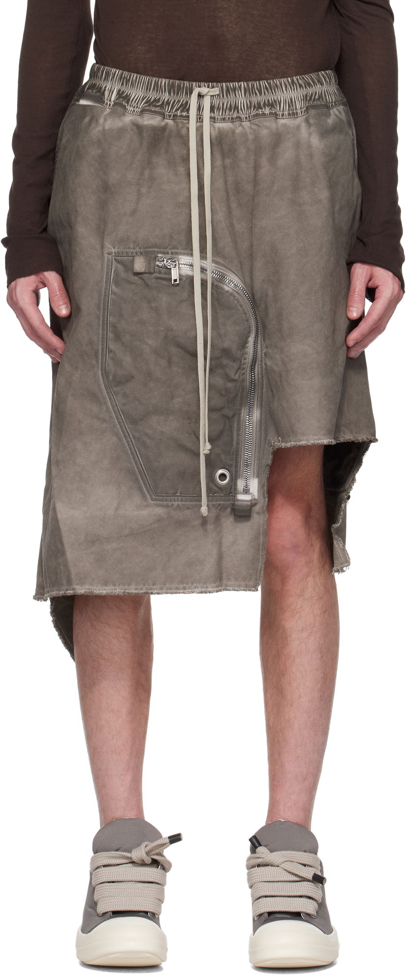 Suknja Rick Owens Rick Owens DRKSHDW Hollywood Dracca Asymmetrical Skirt Siva | DU01E3384 CVS